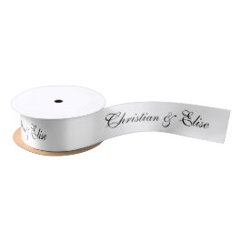 Personalized White Wedding Satinband