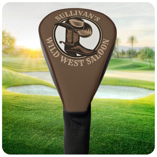 Personalized Wild West Saloon Western Cowboy Boots Golf Headcover (Von Creator hochgeladen)