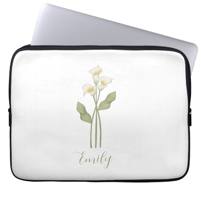  Personalized Wildflower Name Laptopschutzhülle (Vorderseite)