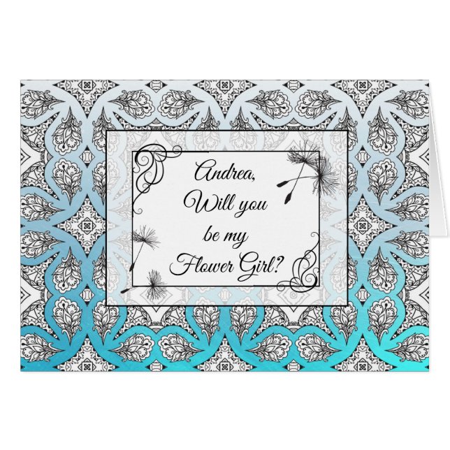 Personalized Will You Be My Flower Girl Card (Vorderseite (Horizontal))