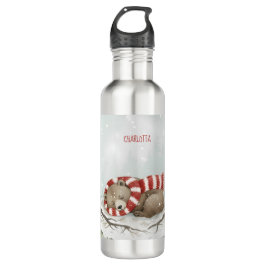 Personalized Winter Bear Water Bottle Edelstahlflasche