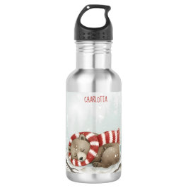 Personalized Winter Bear Water Bottle Edelstahlflasche