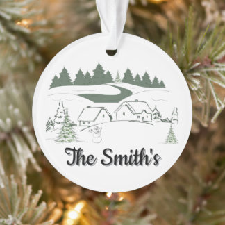 Personalized Winter Christmas Tree Ornament