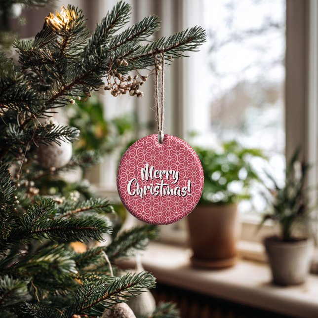 Personalized Winterberry Asanoha Christmas Keramik Ornament (Thoughtful Custom Gift Idea for Milestones, doubles as an ornament or a collectible gift tag.
)