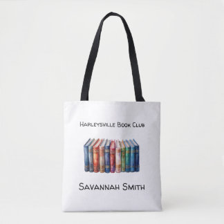 Personalized with Name Book Club with Books Tasche