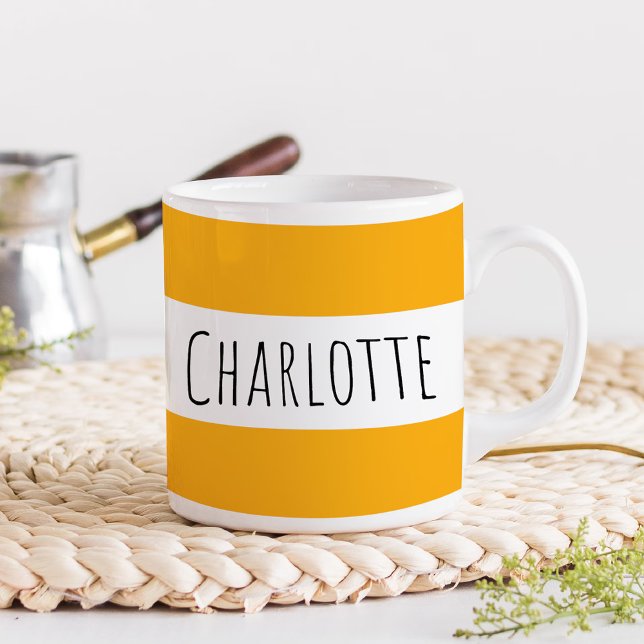 Personalized With Name Custom Dark Yellow Kaffeetasse (Von Creator hochgeladen)