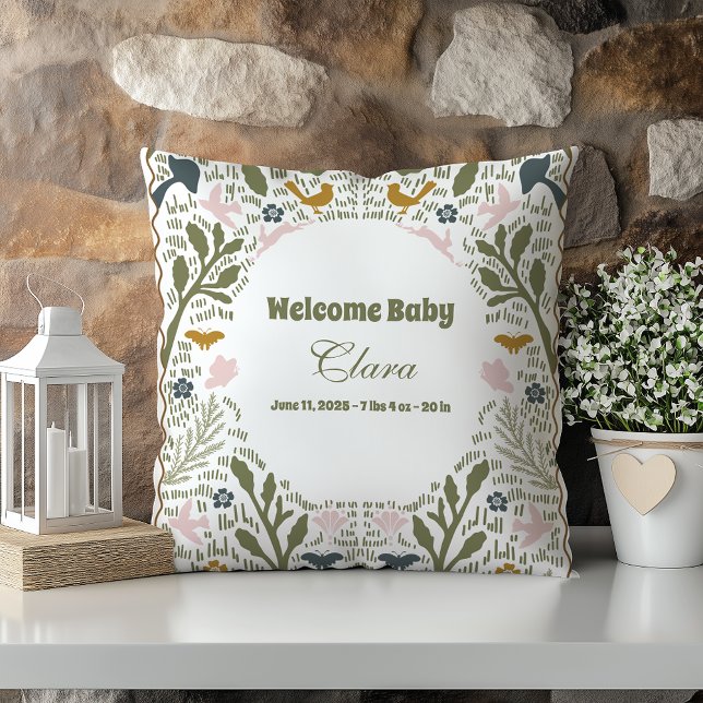Personalized Woodland Storybook Baby Arrival Kissen (Von Creator hochgeladen)