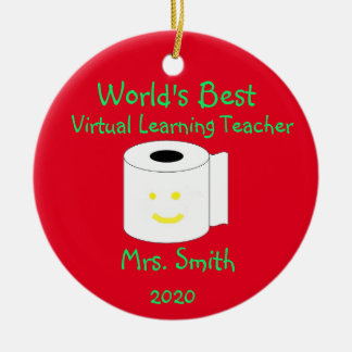 Personalized World's Best Virtual Learning Teacher Keramik Ornament