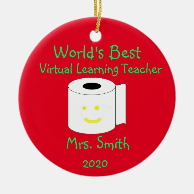 Personalized World's Best Virtual Learning Teacher Keramik Ornament (Vorne)