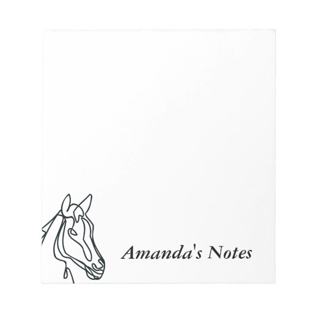 Personalized writing notepads for horse lover notizblock (Vorderseite)