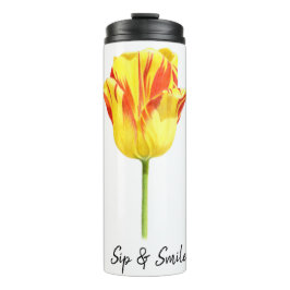 Personalized Yellow and red tulip Thermosbecher
