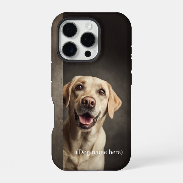 Personalized Yellow Lab Portrait iPhone 16 Pro Hülle (Rückseite)