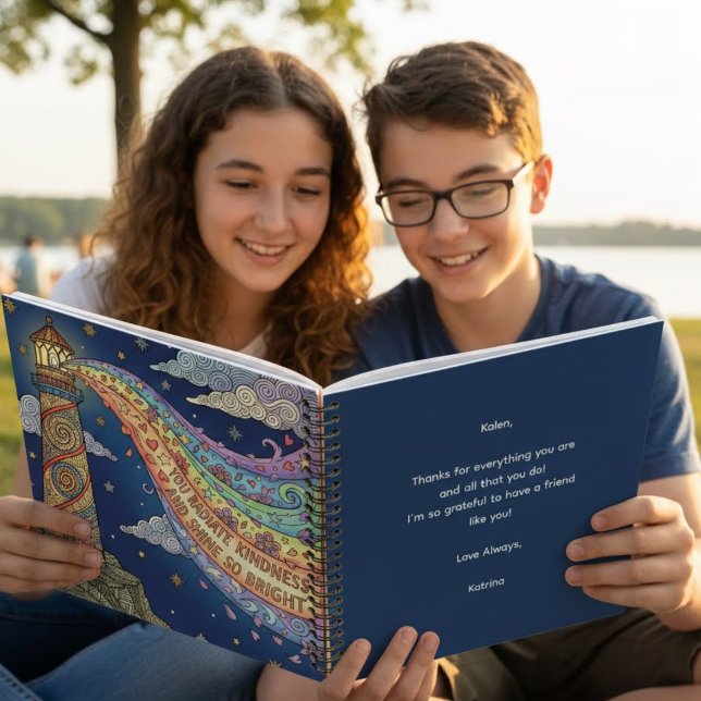 Personalized You Radiate Kindness Spiral Notebook Notizbuch (Let someone know how much they shine with this, "You radiate kindness and shine so bright" notebook!)