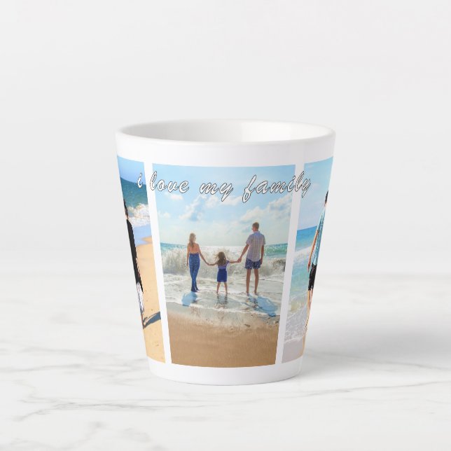 Personalized Your Family Photo Collage Latte Mug (Devant)