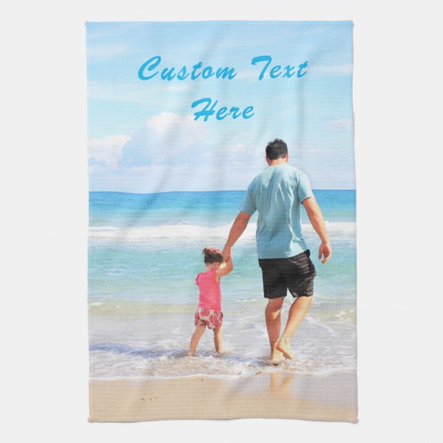 Personalized Your Photo Kitchen Towel Custom Text Geschirrtuch (Vertikal)