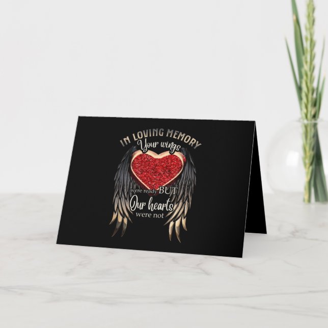 Personalized Your Wings Were Ready But Our Hearts Karte (Vorderseite)