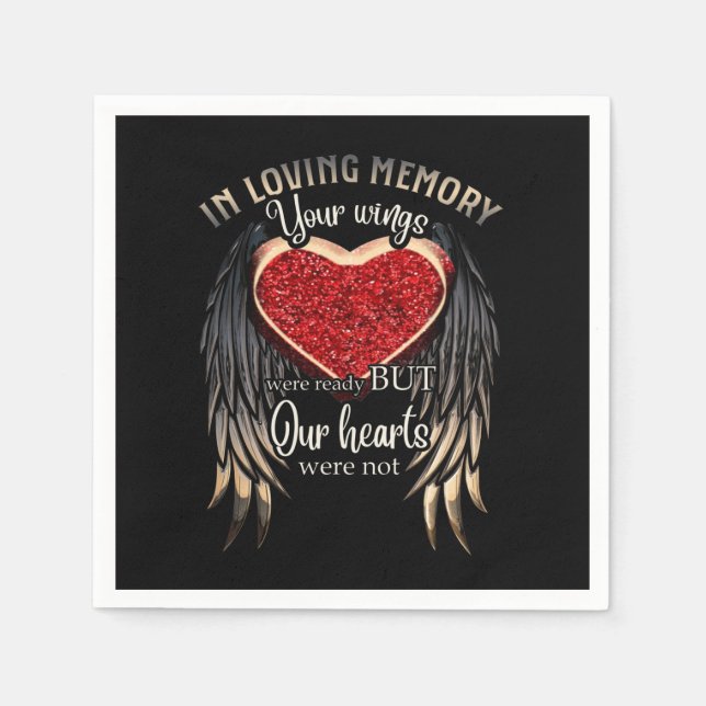Personalized Your Wings Were Ready But Our Hearts Serviette (Vorderseite)