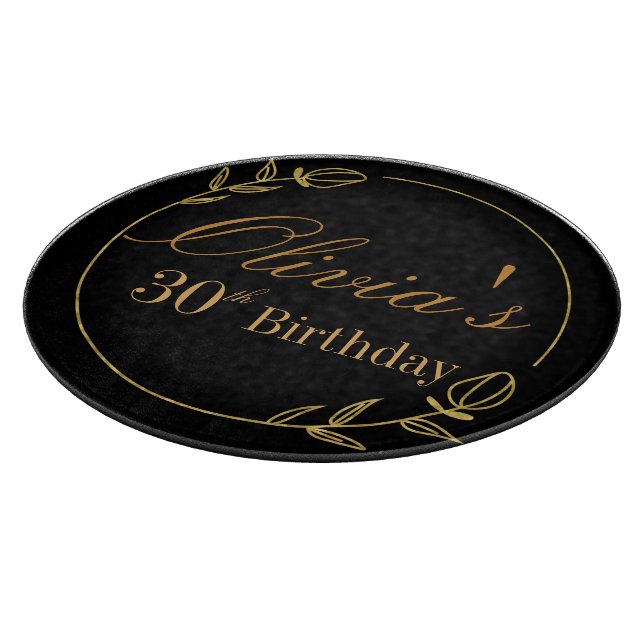 Personalizes Birthday with Golden Frame Schneidebrett (Ecke)