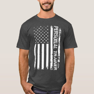 Personaltrainer Amerikanische Flagge 4. Juli vinta T-Shirt