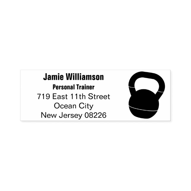 Personaltrainer-Kettlebell-Rücksendeadresse Permastempel (Design)