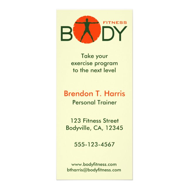 Personaltrainer-Rackkarten für Body Madness Fitnes Werbekarte (Vorne)