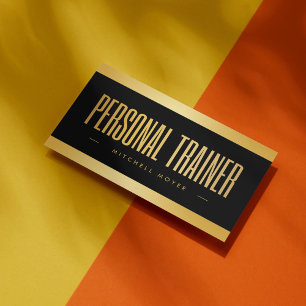 Personaltrainer Schwarz und Gold Visitenkarte
