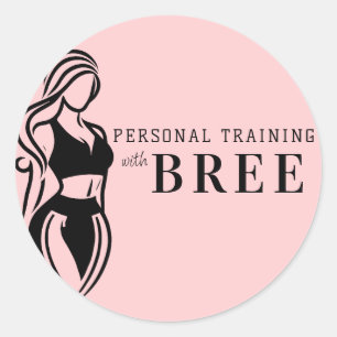 Personaltraining für Frauen in Fitness Minimalist  Runder Aufkleber