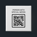 Personen mit besonderen Anforderungen QR-Code Button<br><div class="desc">Person mit speziellem QR-Code-Button</div>