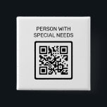 Personen mit besonderen Anforderungen QR-Code Button<br><div class="desc">Person mit speziellem QR-Code-Button</div>