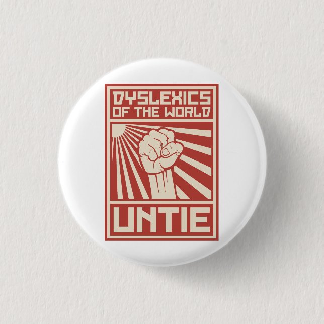 Personen mit Lesestörung der Welt LÖSEN sich Button (Vorderseite)