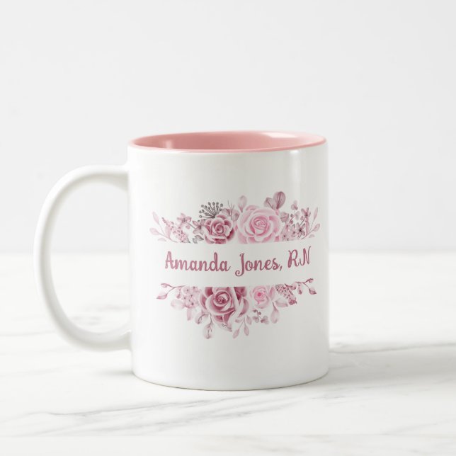Personenname Heathcare und Pflege Zweifarbige Tasse (Links)