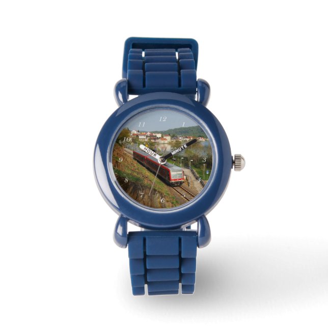 Personenzug in Herzhausen am Edersee Armbanduhr (Vorderseite)