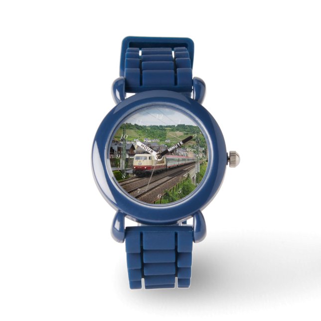 Personenzug in Oberwesel Armbanduhr (Vorderseite)