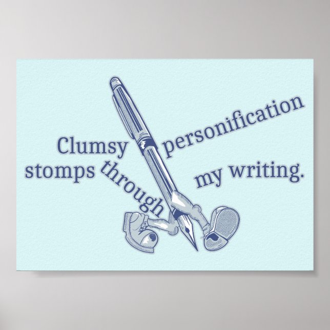 Personification Funny Creative Writing Poster (Vorne)