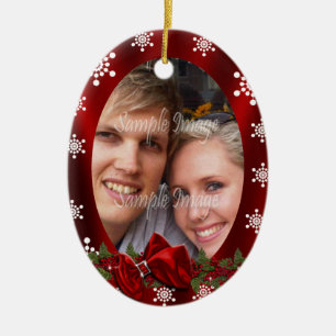 PERSONIFIZIEREN erstes Foto der Paare Weihnachts Keramikornament