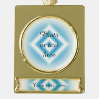 Personifizieren-Himmel blaue Diamantsteigung Banner-Ornament Gold