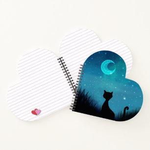 personifizieren Name schwarze Katze Starry sky Notizbuch