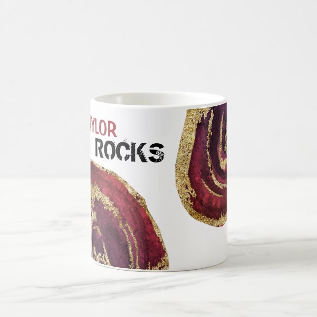 *~* personifizieren NAMENSfelsen-Achat-GoldGlitzer Kaffeetasse (Mittel)