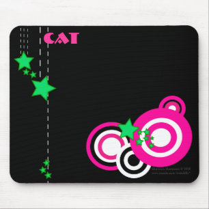 Personifizieren-Retro rosa und grünes Mousepad