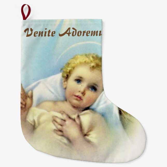 Personifizieren Sie Baby Jesus Großer Weihnachtsstrumpf (Vorderseite)