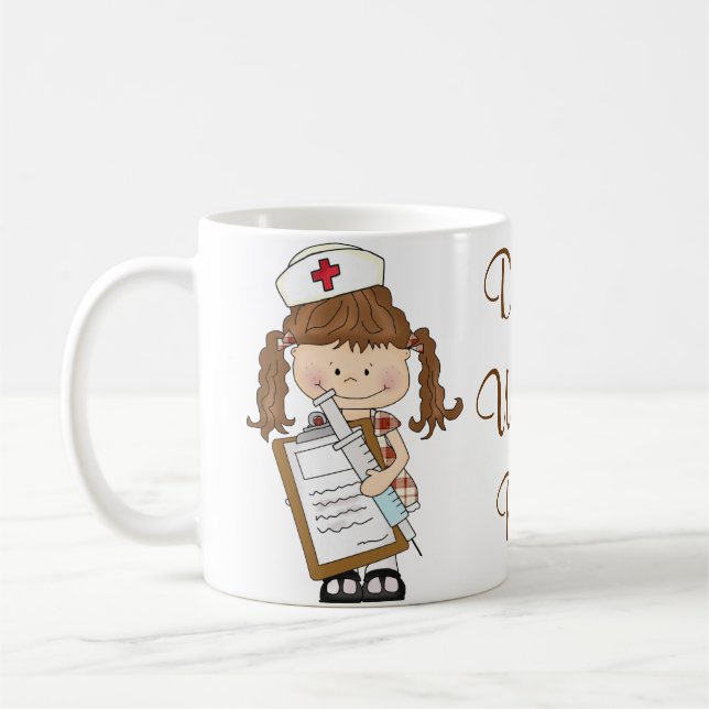 Personifizieren Sie brünette Kaffeetasse (Links)