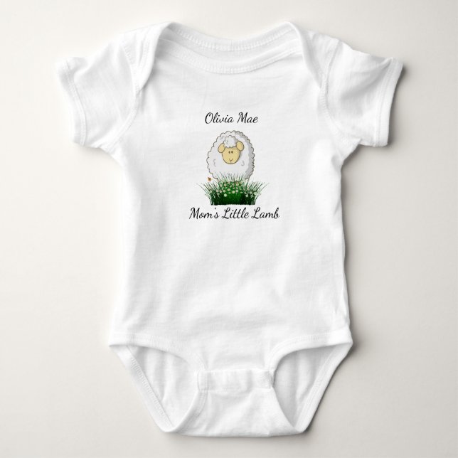 Personifizieren Sie, "das kleine Lamm der Mama. " Baby Strampler (Vorderseite)