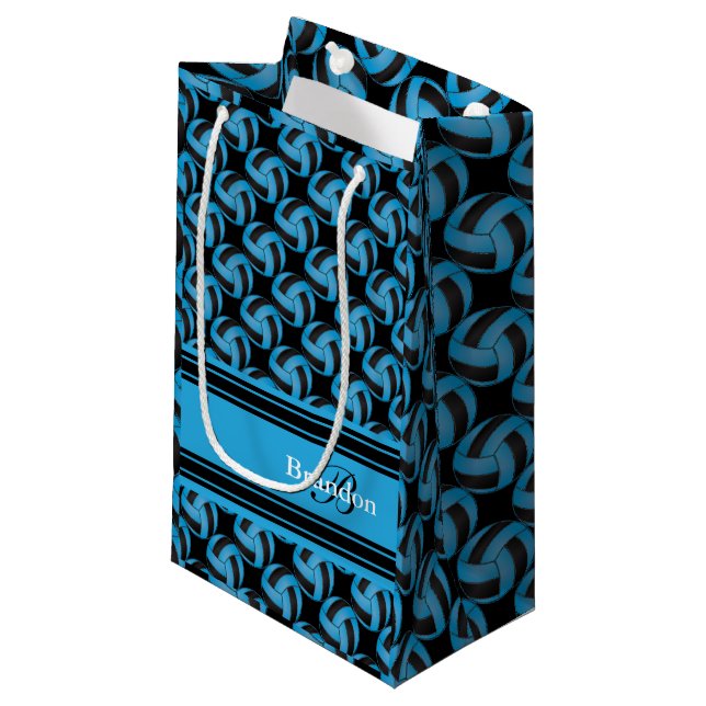 Personifizieren Sie die blauen und schwarzen Kleine Geschenktüte (Vorderseite Schrägansicht)