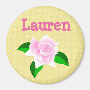 Personifizieren Sie diesen gelbe Rose punktierten Magnet