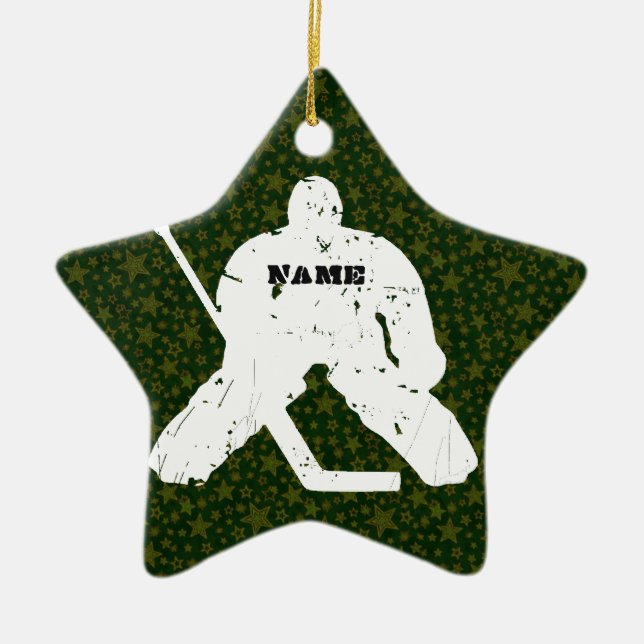 Personifizieren Sie es, Hockey-Tormann Keramikornament (Vorne)