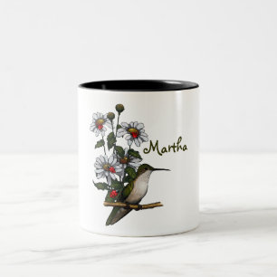 Personifizieren Sie: Gänseblümchen, Kolibri, Zweifarbige Tasse