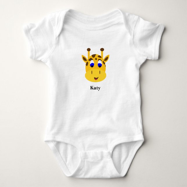 Personifizieren Sie Giraffen-Säuglings-Bodysuit Baby Strampler (Vorderseite)