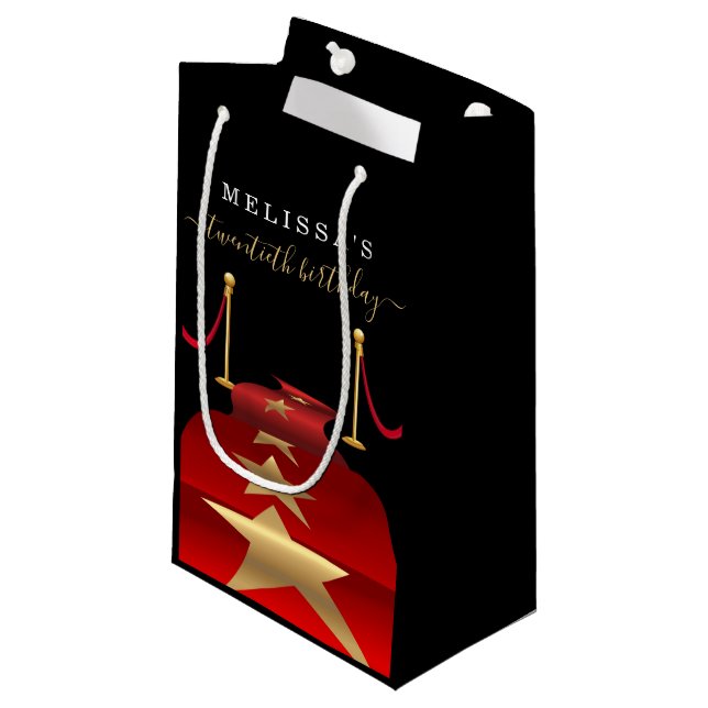 Personifizieren Sie kundenspezifische roter Kleine Geschenktüte (Vorderseite Schrägansicht)