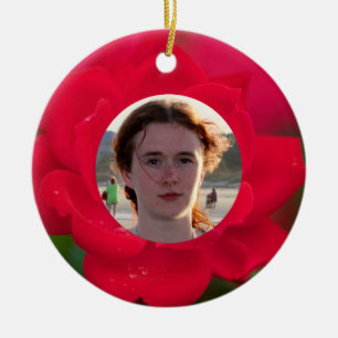 (Personifizieren Sie), mit Foto-Roter Rose im Keramikornament