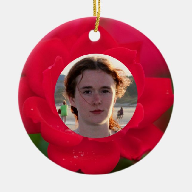 (Personifizieren Sie), mit Foto-Roter Rose im Keramikornament (Vorne)
